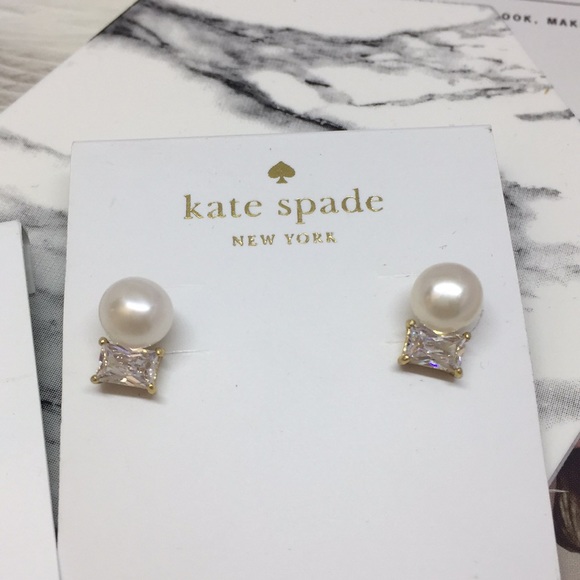 kate spade Jewelry - NWT Kate Spade Pearl Diamond Stud Earrings